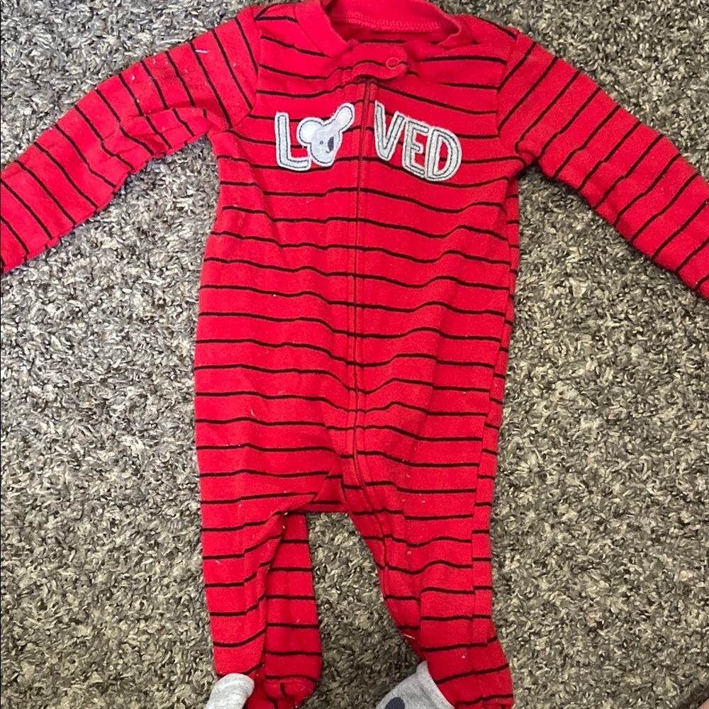 Red Striped Kids One Piece